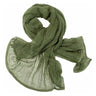 Web-Tex Scrim Net Scarf in olive green, styled as a scarf