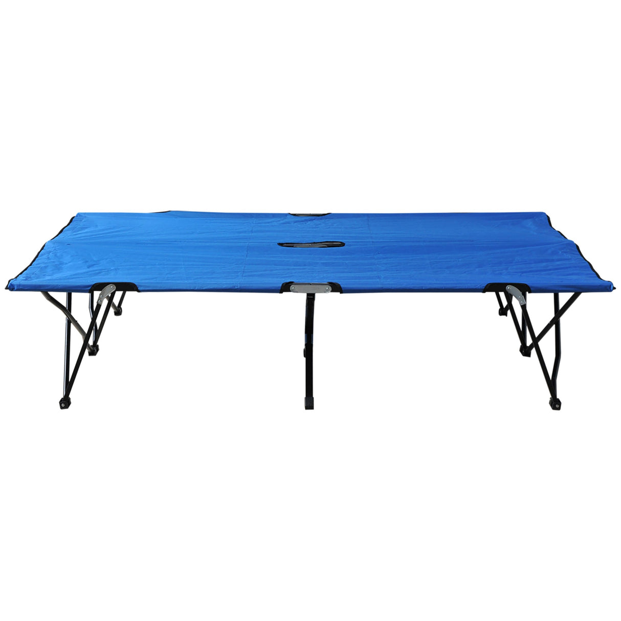 Outsunny Double Camping Cot Bed - Blue accessories and manual