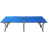 Outsunny Double Camping Cot Bed - Blue accessories and manual