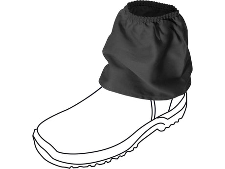 Black Oz OverBoots standard cotton sox saver over a work boot