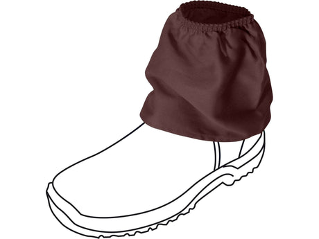 Brown Oz OverBoots standard cotton sox saver over a work boot