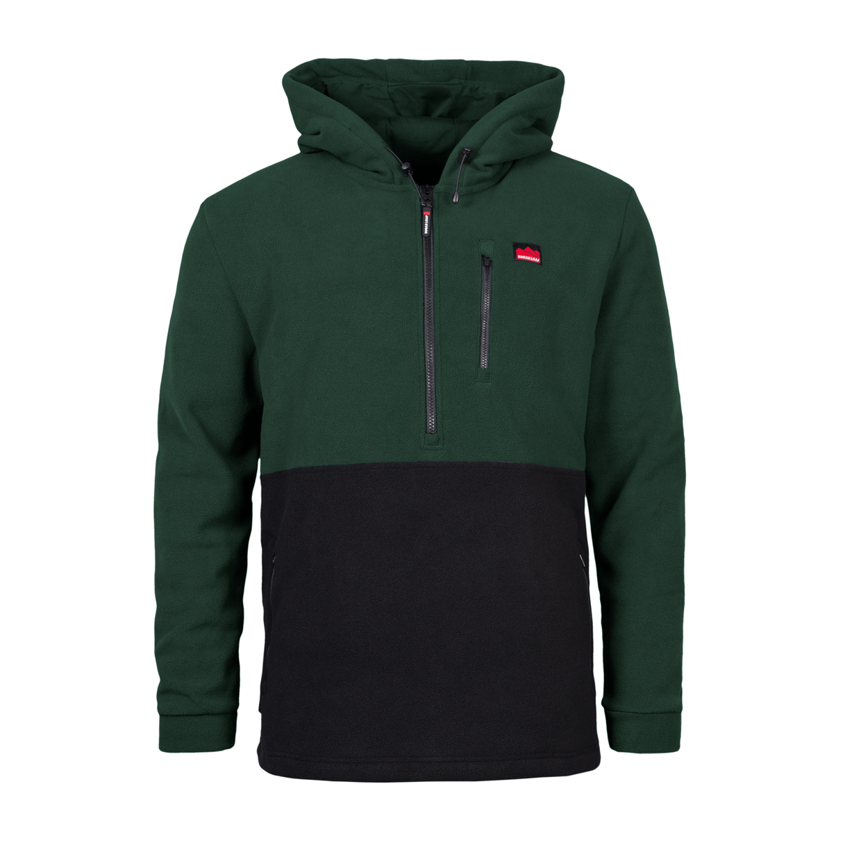 Sugar Loaf Dawnbreaker Polar Fleece Hoodie in Green from front on white background