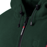 Sugar Loaf Dawnbreaker Polar Fleece Hoodie in Green close up of zip closure