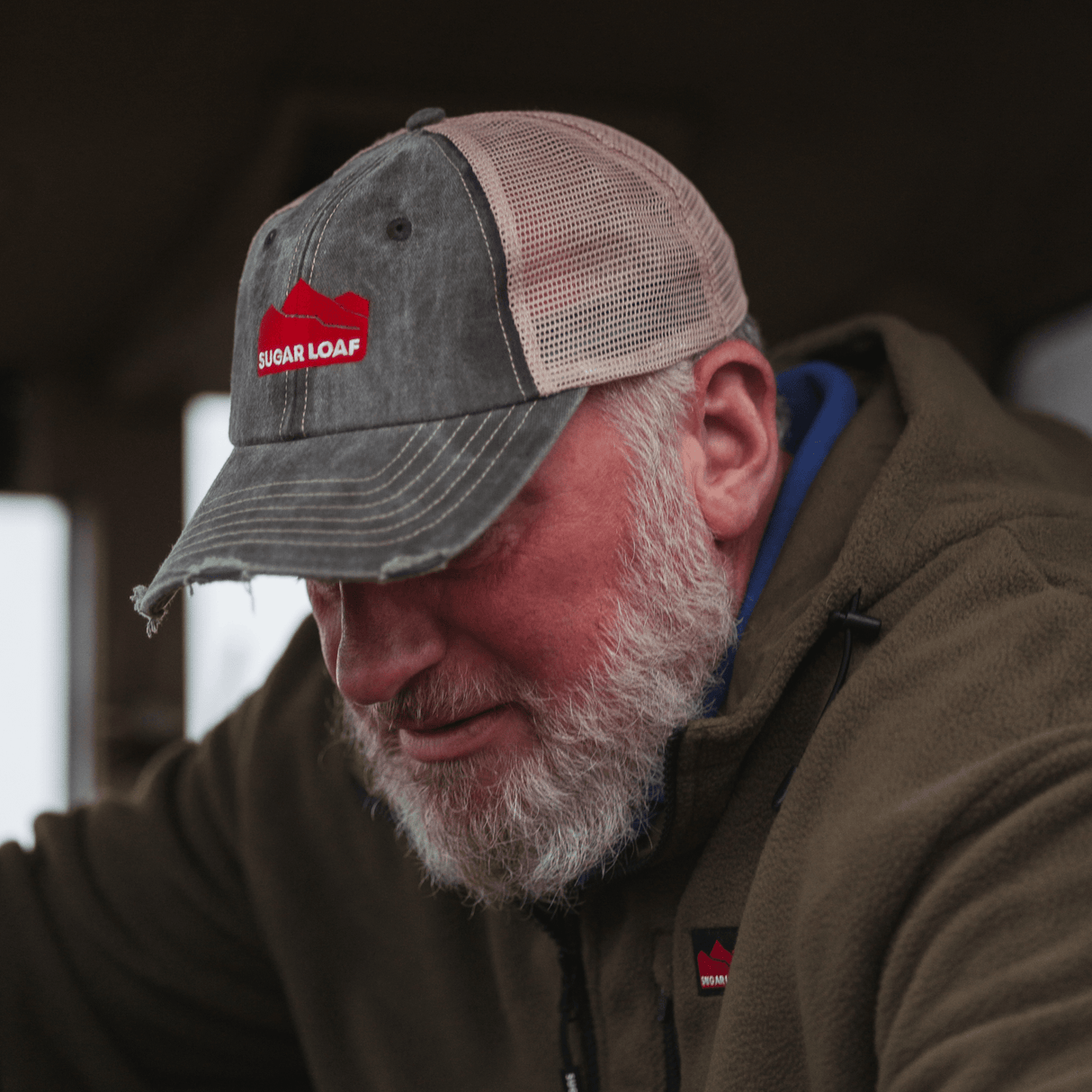 Sugar Loaf Station Cap Dusty Green - Trucker Hat with Mesh Rear