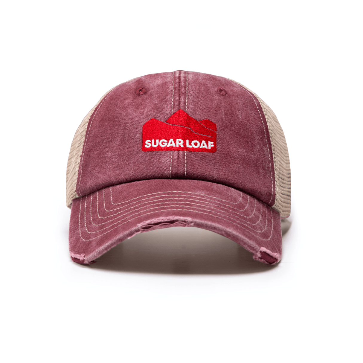 Sugar Loaf Station Cap Washed Red - Trucker Hat with Mesh Rear