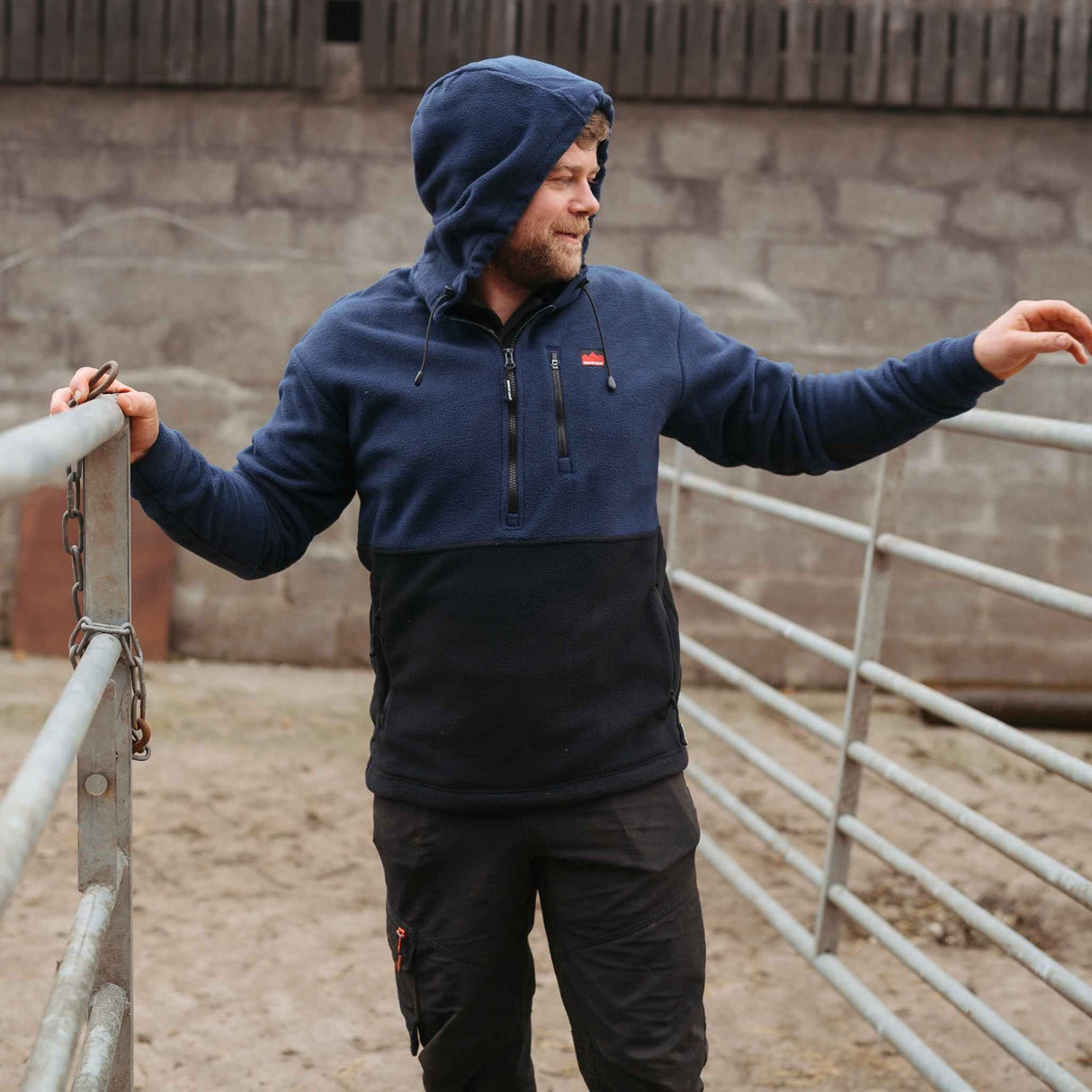 Sugar Loaf Dawnbreaker Polar Fleece Hoodie in Navy Blue for outdoor work