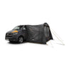 Vango Sunlight awning in smoke with door and walls fitted, attached to a campervan