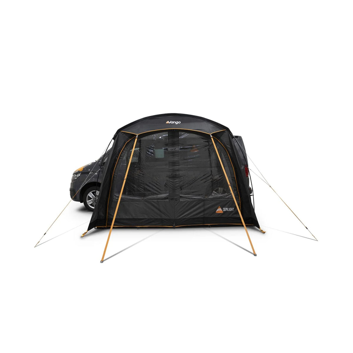 End view of the Vango Sunlight awning with the door closed