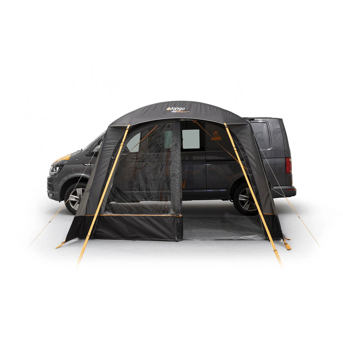 End view of the Vango Sunlight Air awning showing the AirBeam and mesh door