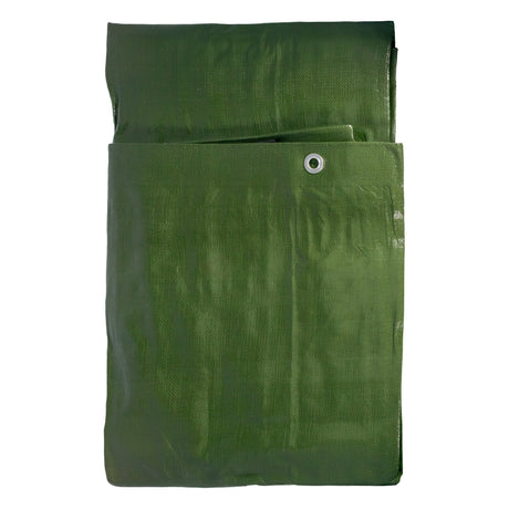 Green/Brown L-Grade Tarpaulin 1.5m x 2m folded flat, green side up