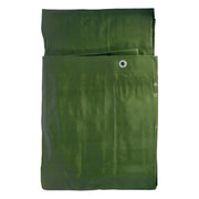 Green/Brown L-Grade Tarpaulin 4m x 5m folded flat, green side up