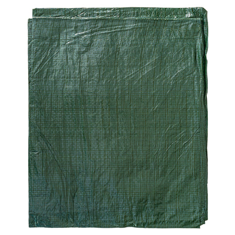 Green S-Grade Tarpaulin 3m x 3m folded flat, front view