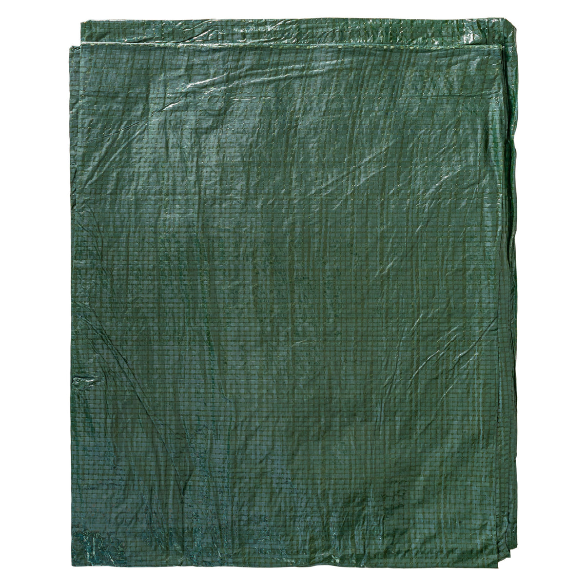 Green S-Grade Tarpaulin with 20 x 6" Bungee Balls (White) folded flat, front view