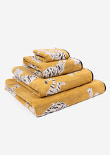 Anorak Tigers Organic Cotton Towel - Ochre and black full size range stacked