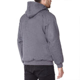 Titan Depot Knife Resistant Anti Slash Hooded Top in Grey from the back on white background