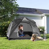 Outsunny 3-4 Person Camping Tent - Dark Grey alternate front angle