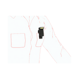 Line drawing of the Ledlenser W1R Work clipped to a shirt pocket