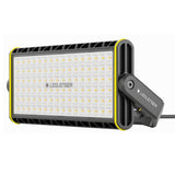 Ledlenser AF12C Work mains floodlight in its pivoting bracket, with the power cable at the base