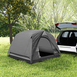 Outsunny 3-4 Person Camping Tent - Dark Grey packed in carry bag