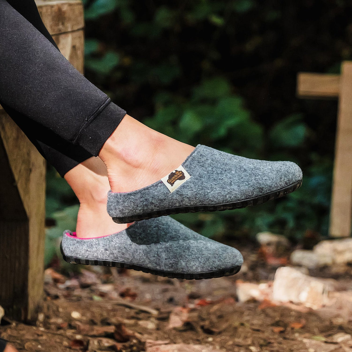 Gumbies Outback Slippers - Women's Grey & Pink alternate view 2