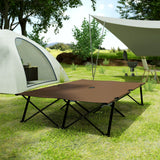 Outsunny Double Camping Cot Bed - Khaki accessories and manual