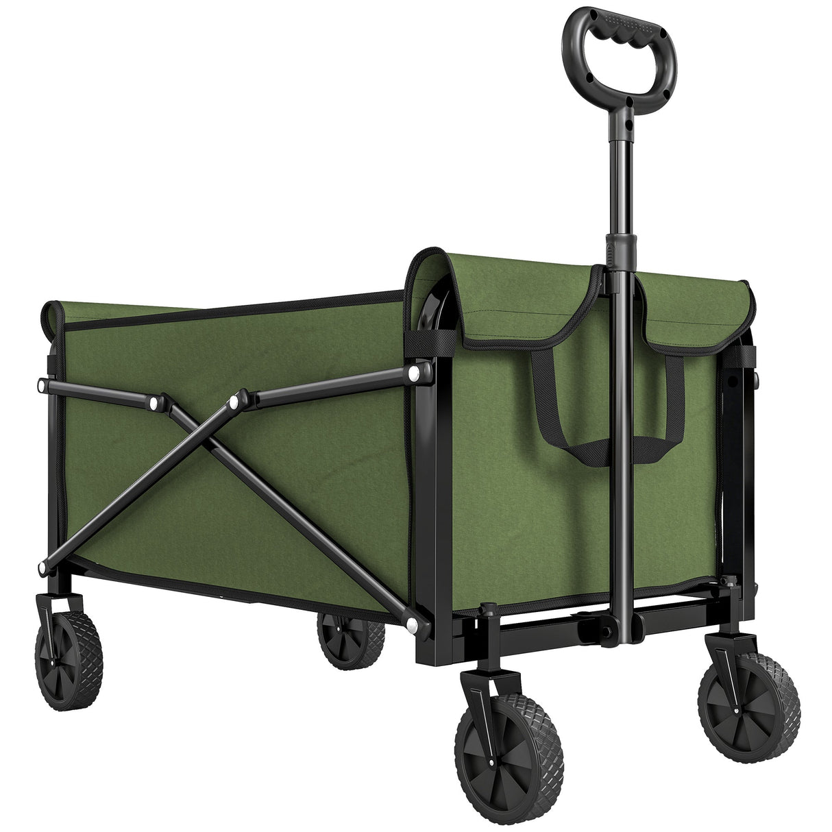 Outsunny 81L Festival Trolley on Wheels - Green unfolded front view