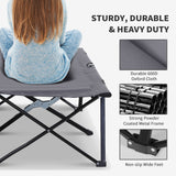 Outsunny Double Camping Cot Bed - Grey frame and fabric detail