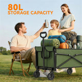 Outsunny 81L Festival Trolley on Wheels - Green wheel detail