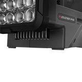 Close-up of the Ledlenser XP30R cooling fins beneath the light head