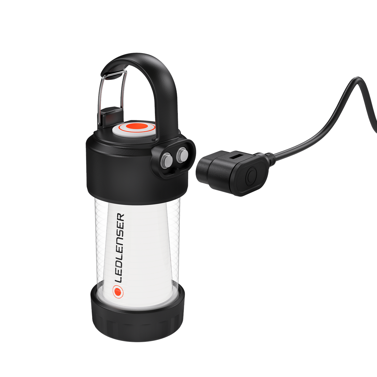 Ledlenser ML4 with the magnetic charging cable attached