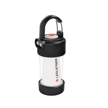 Ledlenser ML4 mini lantern with carabiner snap hook, angled view