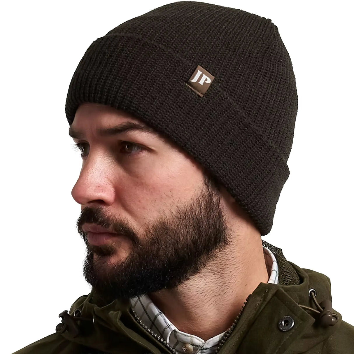 Jack Pyke Acrylic Bob Hat in olive green from the front left on white background