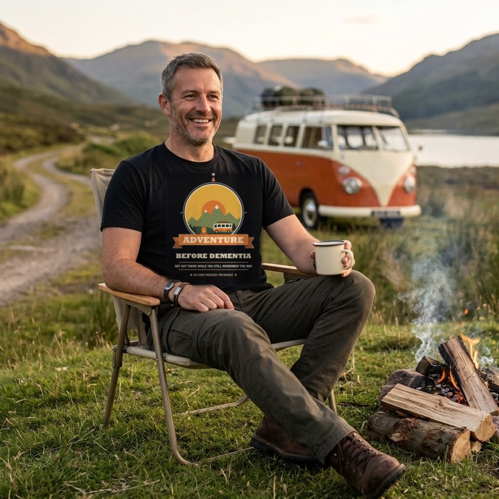 Task "Adventure Before Dementia" Campervan T-Shirt