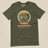 Adventure Before Dementia Campervan T-Shirt in Military Green, laid flat, front view
