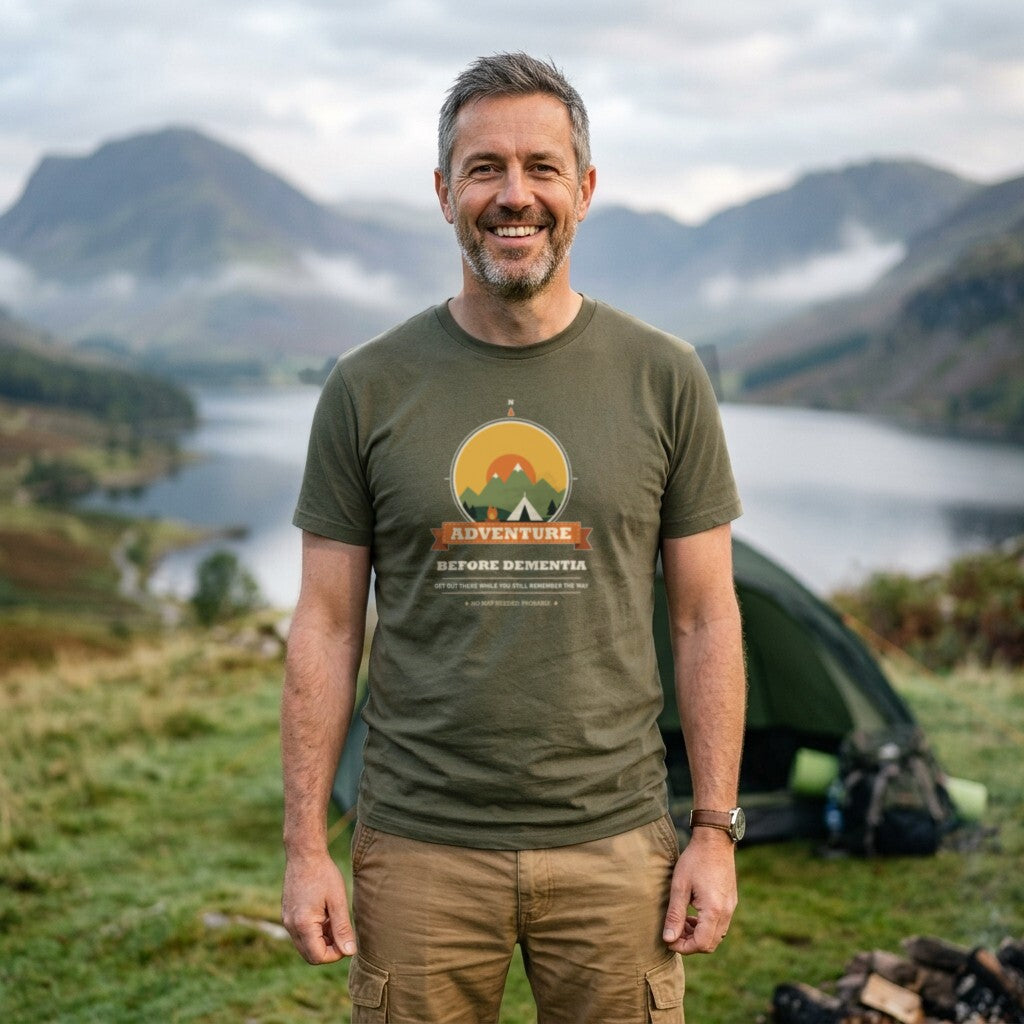 Task "Adventure Before Dementia" Camping T-Shirt