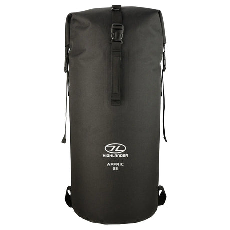 Highlander Affric Waterproof Rucksack 35L in Black - front view on white background