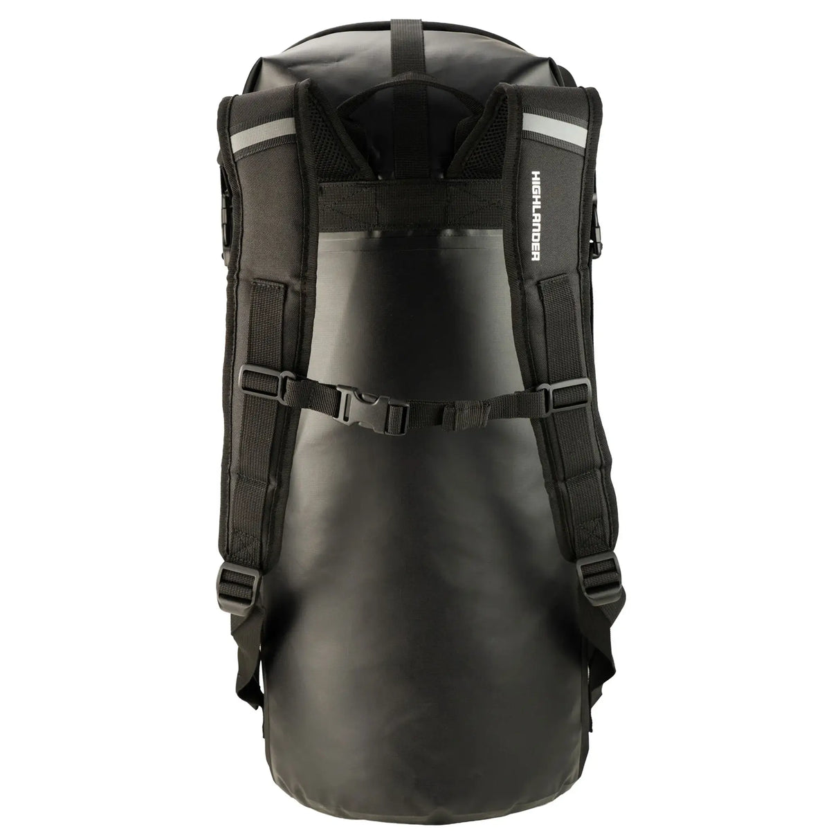 Highlander Affric Waterproof Rucksack 35L in black from the rear