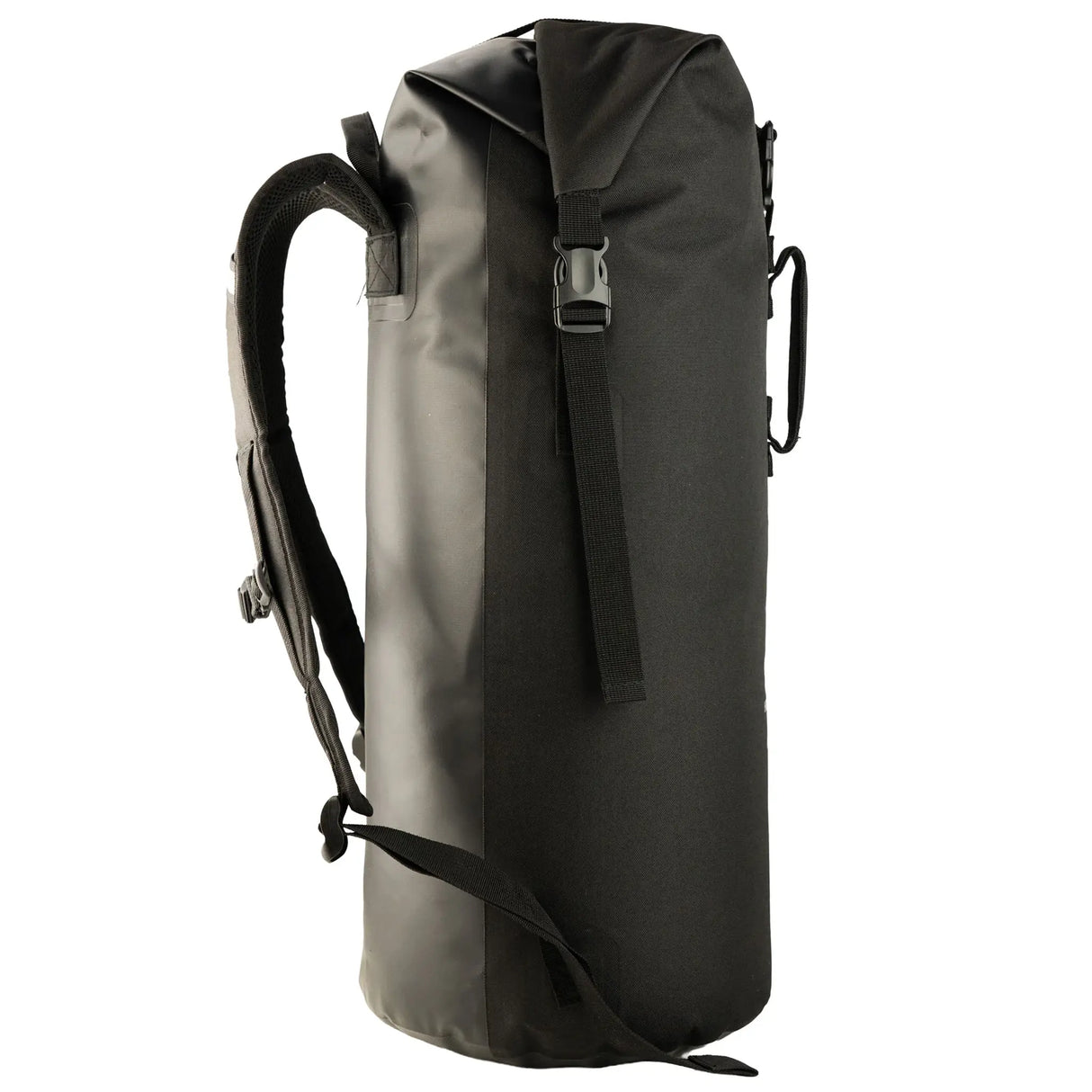 Highlander Affric Waterproof Pack Bag 35L in black from the rear side