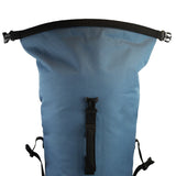 Highlander Affric Waterproof Rucksack 35L in blue showing roll top closure