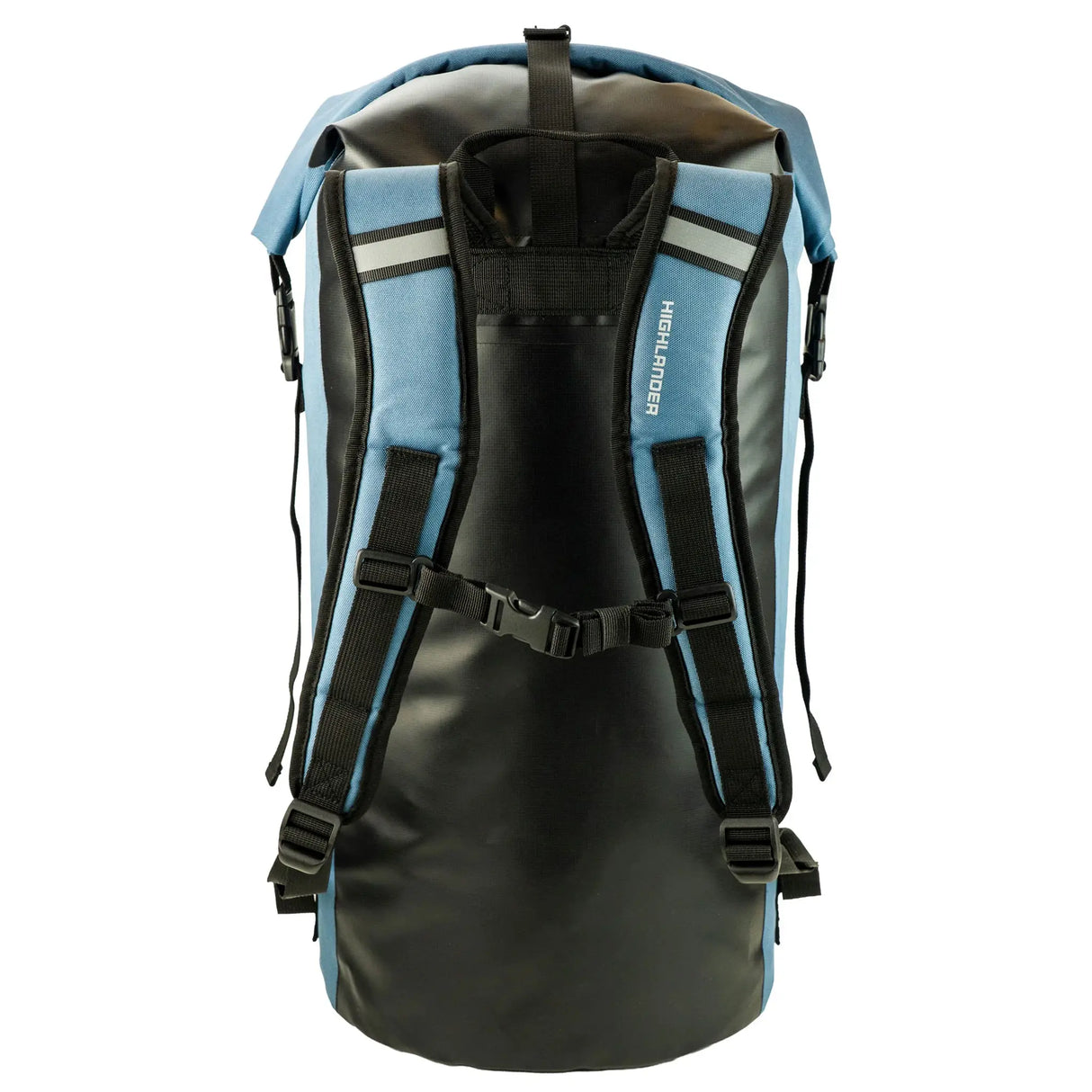 Highlander Affric Waterproof Dry Bag Rucksack 45L in blue from the rear