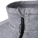 Sugar Loaf Fell Half Zip Fleece Top in Ash Grey close up of collar with zip