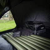 Snugpak Air Mat with Built-In Foot Pump, Olive Green camping sleeping mat - angled view