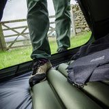 Snugpak Air Mat with Built-In Foot Pump, Olive Green camping sleeping mat - top-down view