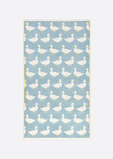 Anorak Waddling Ducks Organic Cotton Towel - Pale blue and yellow folded stack