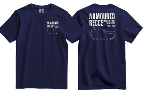 Armoured Recce Doing It In Front of Everyone Double Print T-Shirt - Navy Blue