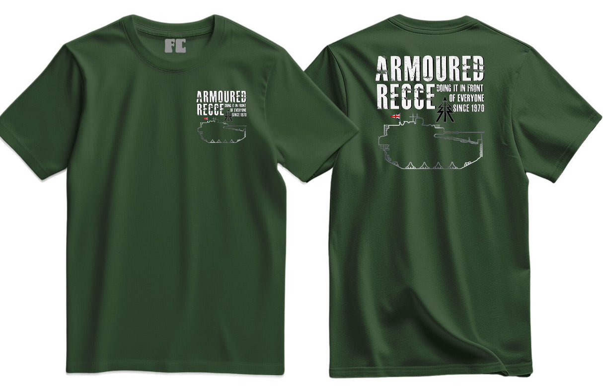 Armoured Recce Doing It In Front of Everyone Double Print T-Shirt - Olive Green