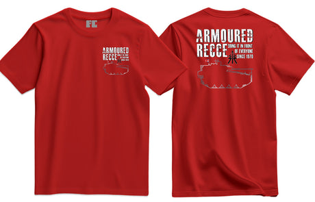 Armoured Recce Doing It In Front of Everyone Double Print T-Shirt - Red