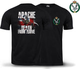 Army Air Corps Apache Double Side Printed T-Shirt - Black
