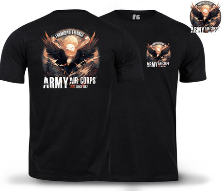 Army Air Corps Formidable Force Double Print T-Shirt - Black