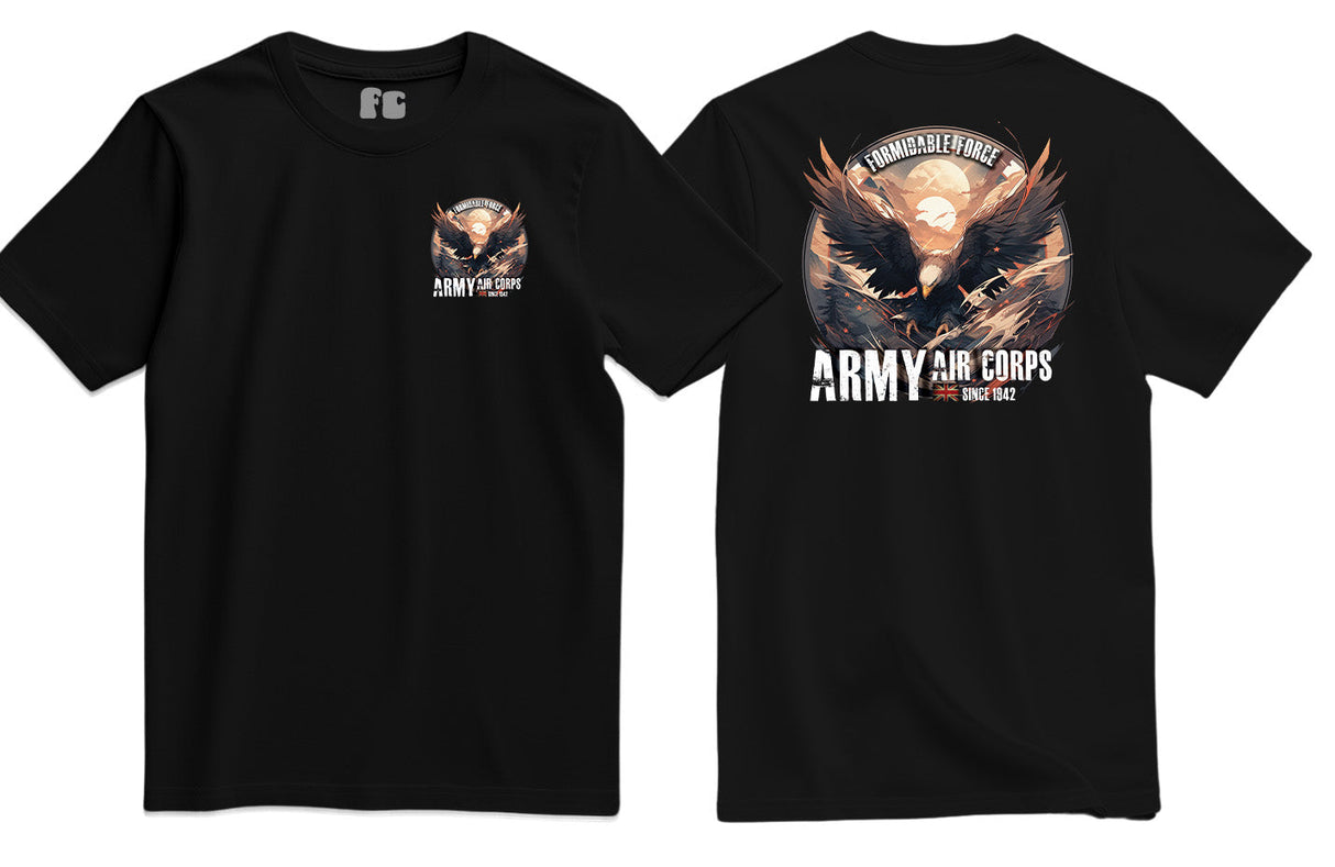 Army Air Corps Formidable Force Double Print T-Shirt - Black (alternate view)